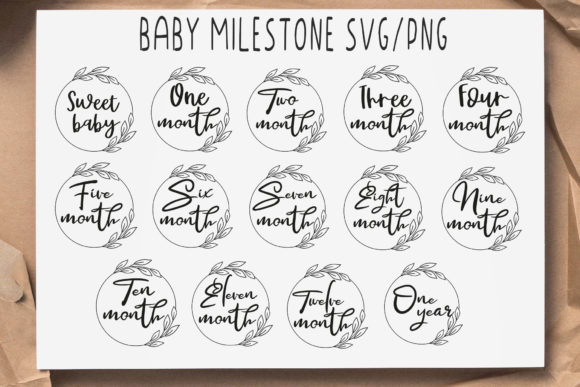 Baby Floral Milestone SVG, Newborn SVG