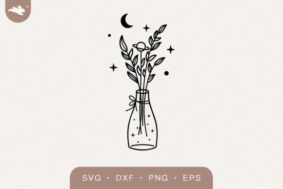 Celestial Flowers in Vase SVG
