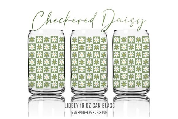 Checkered Daisy Glass Wrap