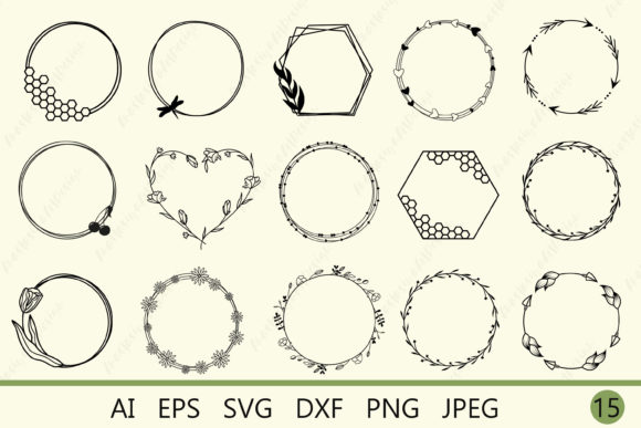 Circle Floral Wreath SVG Bundle