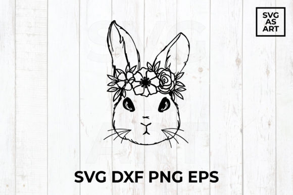 Cute Floral Bunny SVG