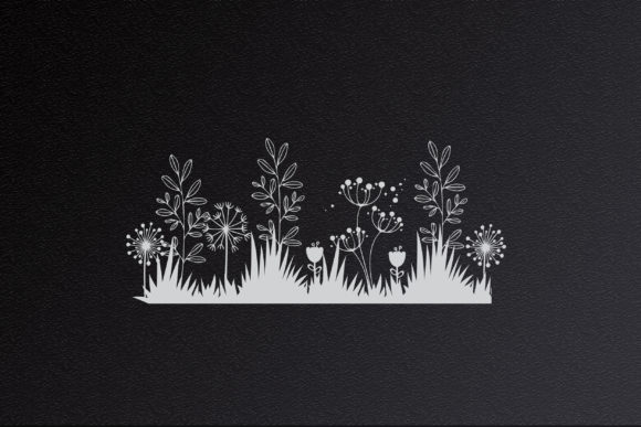 Cute Floral Garden Svg with Grass