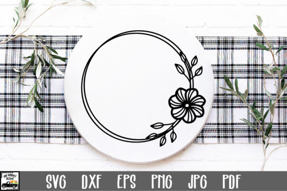 Double Circle Floral Frame
