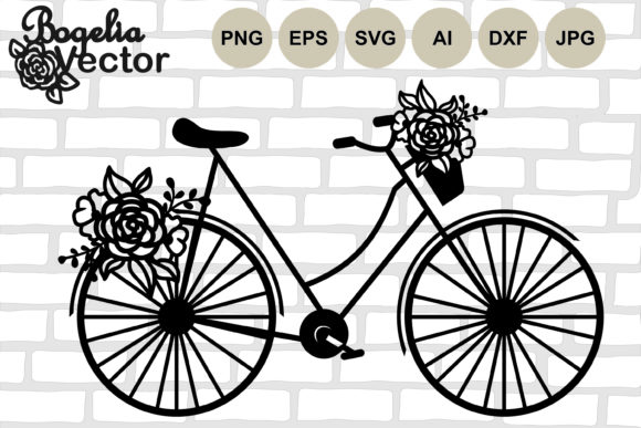 Floral Bicycle with Basket