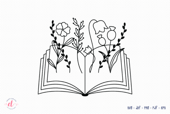 Floral Book SVG, Flower Bouquet SVG
