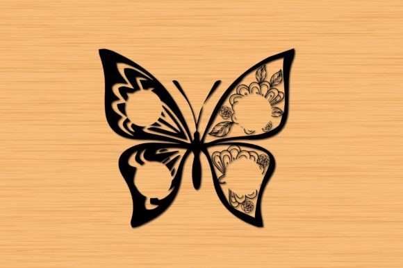 Floral Butterfly SVG Cut File