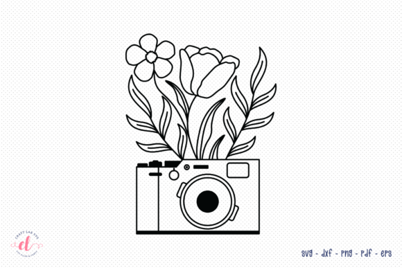 Floral Camera SVG, Flower Bouquet SVG