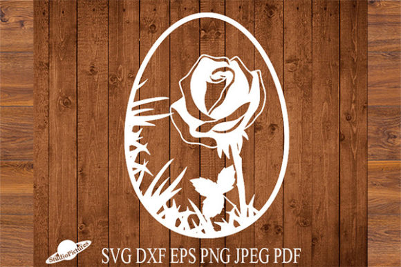 Floral Egg SVG: Rose-Adorned Egg Design