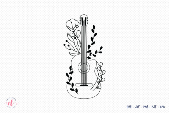 Floral Guitar SVG – Flower Bouquet SVG