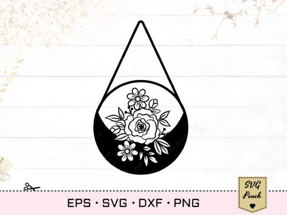 Floral Hanging Pot SVG