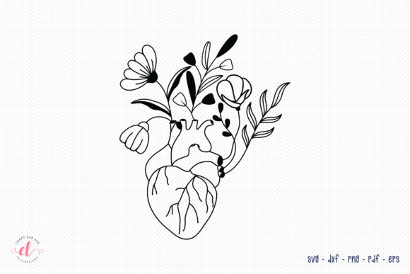 Floral Heart SVG, Heart with Flowers SVG