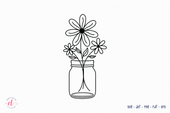 Floral Jar SVG Flower Bouquet SVG
