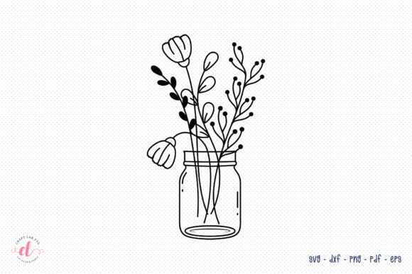 Floral Jar SVG – Jar with Flowers SVG