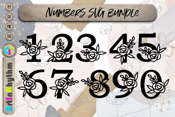 Floral Numbers SVG: Flower Number 1–10