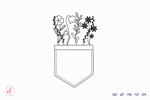 Floral Pocket SVG, Flower Bouquet SVG