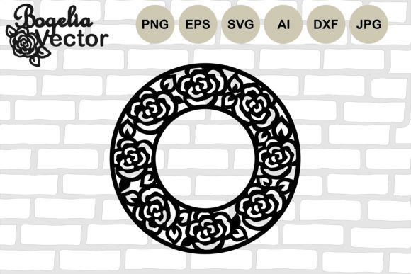 Floral Round Frame Rose