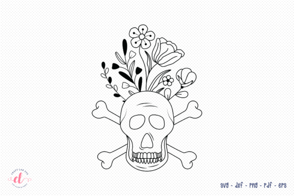 Floral Skull SVG: Skull with Flowers SVG