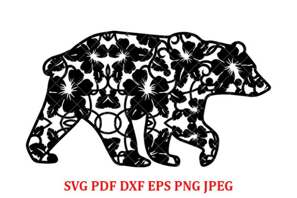 Flowers Bear SVG, Floral Animals