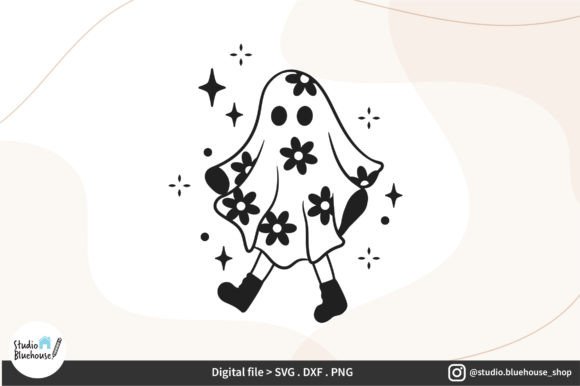 Ghost Girl Svg ⟡ Floral Ghost Svg