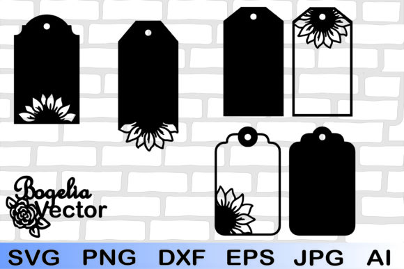 Gift Tag SVG Bundle: Sunflower Floral Tags