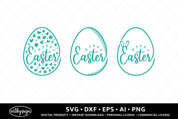 Happy Easter Egg Svg, Floral Easter Svg