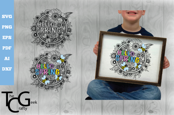 Hello Spring Floral Zentangle SVG
