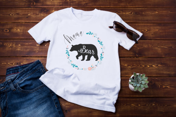 Mamma Bear Floral Frame SVG