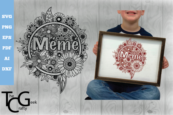 Mémé Floral Zentangle SVG