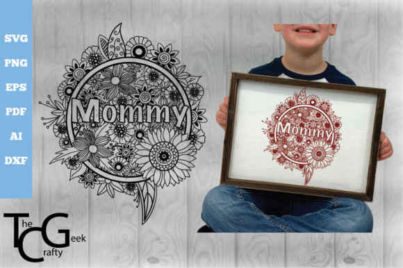 Mommy Floral Zentangle SVG