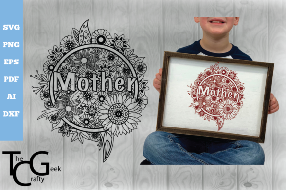 Mother Floral Zentangle SVG