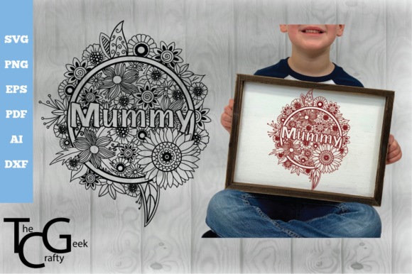 Mummy Floral Zentangle SVG