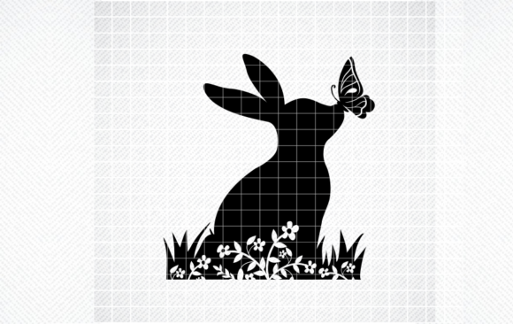 Spring Bunny SVG, Bunny Silhouette SVG