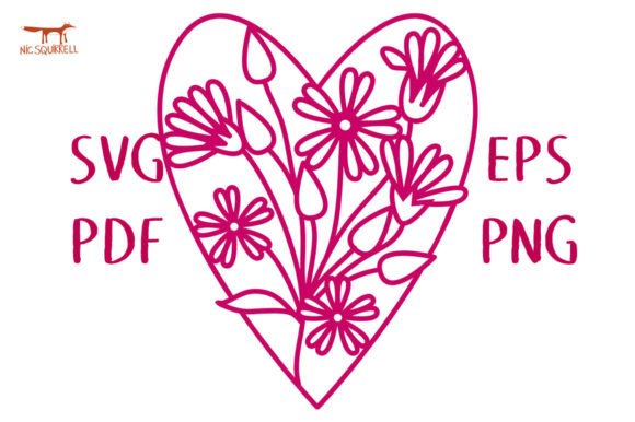 Stellaria Flower Heart SVG Cut File