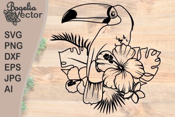 Toucan with Flowers